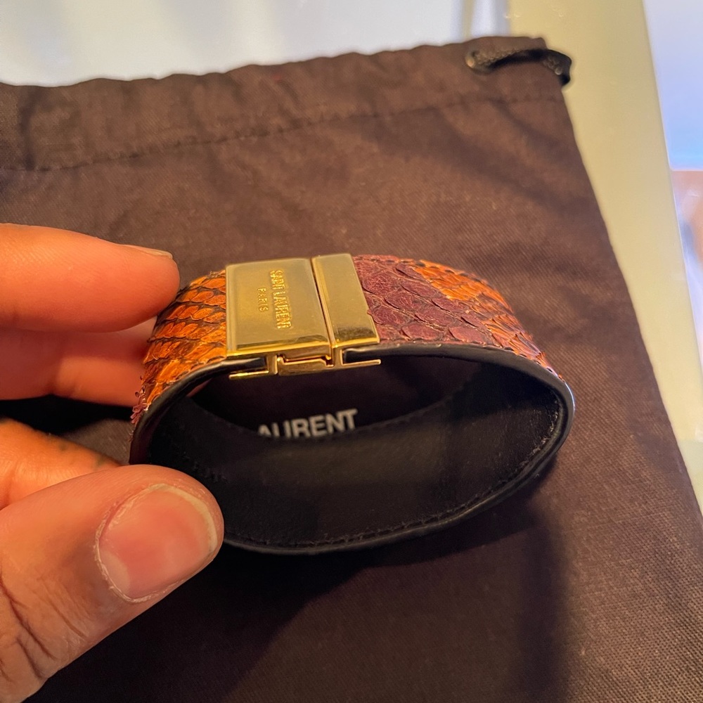 Saint Laurent Patchwork Python Cuff - image 6